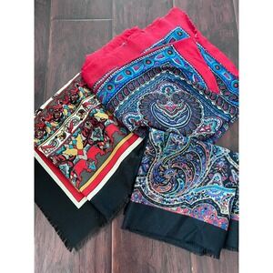 Scarves Rich Colorful Boho Paisley Italian Cotton Wrap, Tie,‎ Versatile (3)